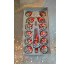 Kerstset met piek rood